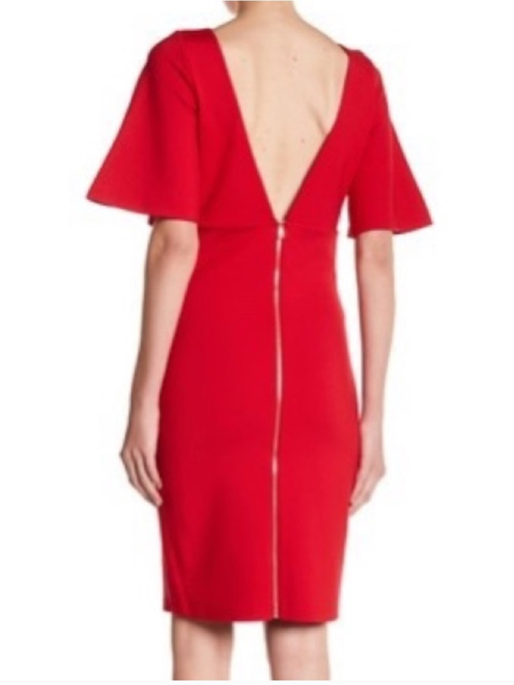 ALI & JAY Red Midi Dress  Gold Zip Back Sleeves S